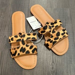 J. Crew Calf Hair Beachside Slide Sandals